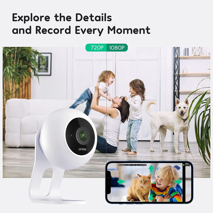 Video Babyphone mit Kamera und Audio, Winees 1080P Babyphone Nachtsicht, Baby Monitor mit 2 Wege Audio,WLAN Kamera mit App