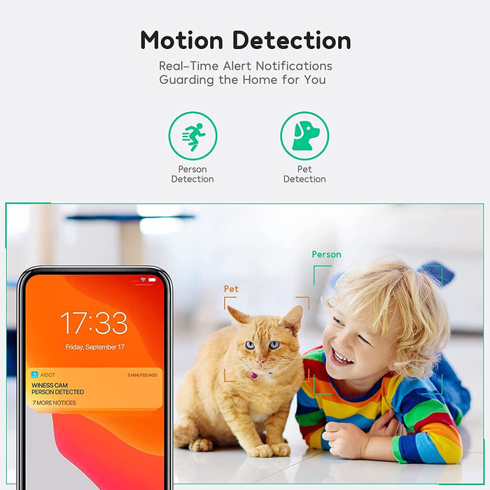Video Babyphone mit Kamera und Audio, Winees 1080P Babyphone Nachtsicht, Baby Monitor mit 2 Wege Audio,WLAN Kamera mit App