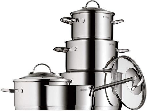 WMF Provence Plus Topfset Induktion 5-teilig, Kochtopf Set mit Glasdeckel, Cromargan Edelstahl poliert, Töpfe Set unbeschichtet