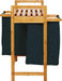 Wäschekorb aus Bambus mit 2 ausziehbaren Wäschesäcken | Größe ca. 73 cm Höhe x 64 cm Breite x 33 cm Tiefe, Farbe: Petrol