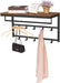 Wandgarderobe mit Ablage, Wandregal mit 10 Haken und Stangen, Wandmontiertes Hängeregal, 80 x 30 x 42 cm, für Flur, Wohnzimmer, Schlafzimmer