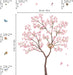 Wandtattoo Rosa Kirschblüte Wandsticker Vögeln auf Baum Wandaufkleber Blumen Rosa Wandsticker Wohnzimmer Schlafzimmer Büro Wanddeko(H 100cm)
