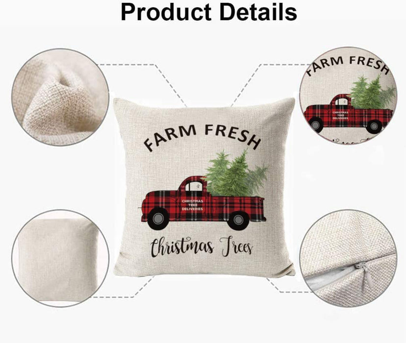Weihnachten Kissenbezug 4 Pack,Winter dekokissen,Dekor Kissenhülle,Kissenbezug Weihnachten 45x45,kissenhülle Home bunt,Leinen Dekokissen,Schlafzimmer Dekokissen