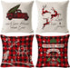Weihnachten Kissenbezug 4 Pack,Winter dekokissen,Dekor Kissenhülle, Kissenbezug Weihnachten 45x45,kissenhülle Home bunt, Leinen Dekokissen