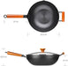 Wokpfanne mit Glasdeckel | Wok Induktion 32 cm | unbeschichtet | Abnehmbarer Holzgriff | Schwarz