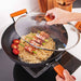 Wokpfanne mit Glasdeckel | Wok Induktion 32 cm | unbeschichtet | Abnehmbarer Holzgriff | Schwarz