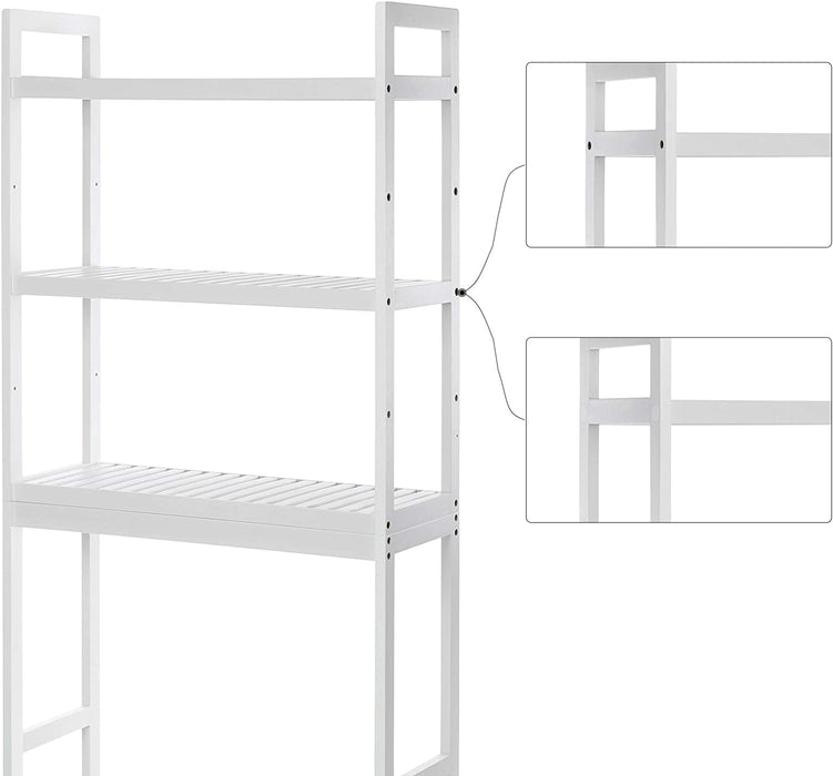 Toilettenregal, Badezimmerregal, Waschmaschinenregal,3-stöckiges Badregal aus Bambus, verstellbar, multifunktional, statische Belastbarkeit 15 kg