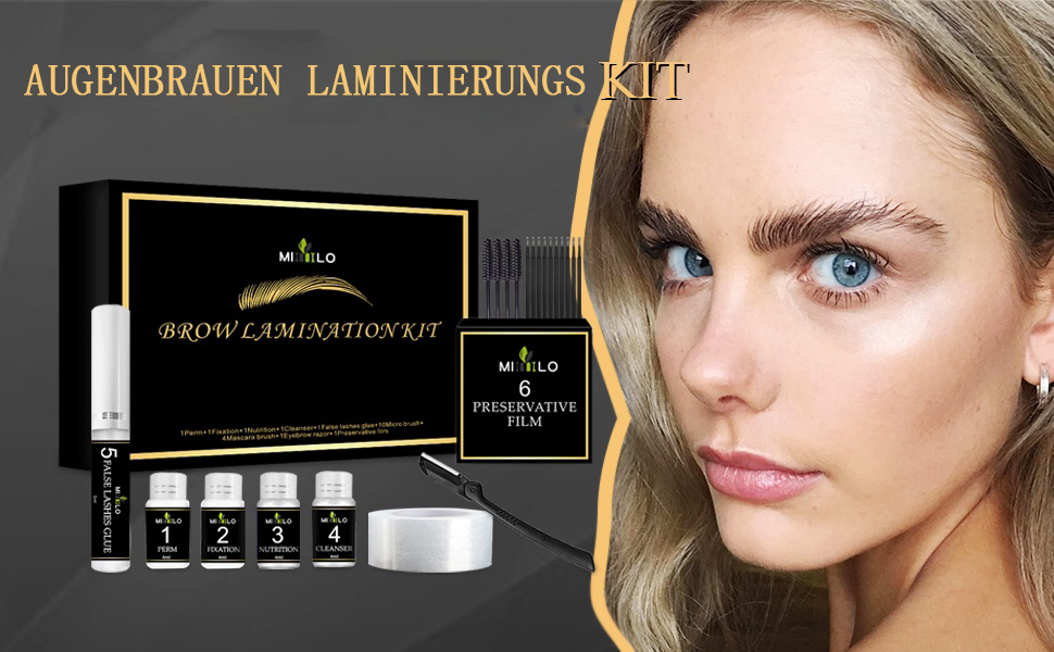Augenbrauen Laminierungs Kit, Eyebrow Lamination Kit, Augenbrauenlift-Kit, Lift Styling Kit, Dauer 8 Wochen, DIY Brow Perm, Brow Perm Kit