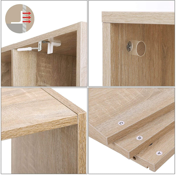 Bücherregal, Würfelregal, Standregal, mit offenen Fächern, für Wohnzimmer, Arbeitszimmer, Kinderzimmer, Büro, als Raumteiler, 97,5 x 30 x 100 cm