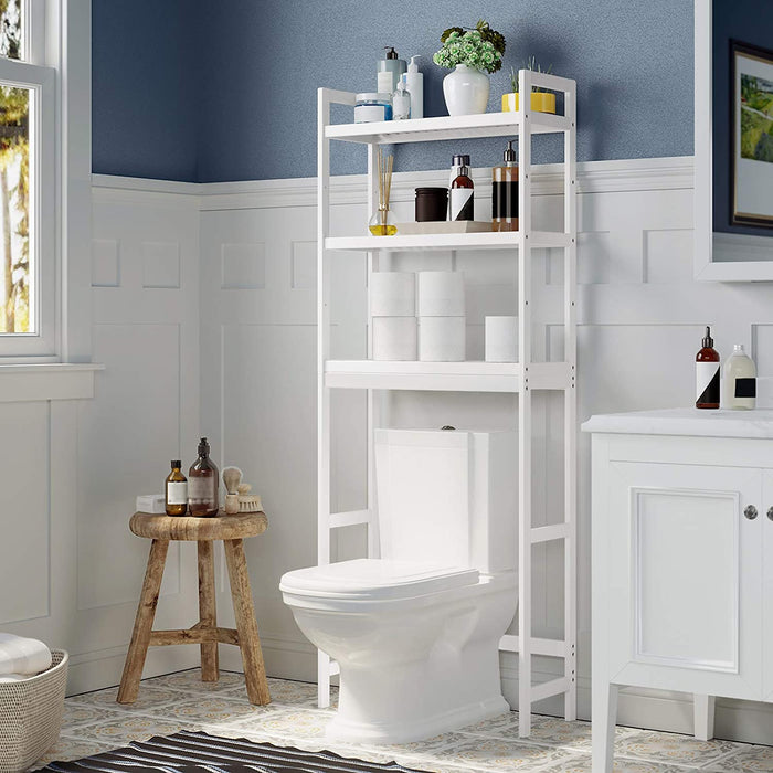 Toilettenregal, Badezimmerregal, Waschmaschinenregal,3-stöckiges Badregal aus Bambus, verstellbar, multifunktional, statische Belastbarkeit 15 kg