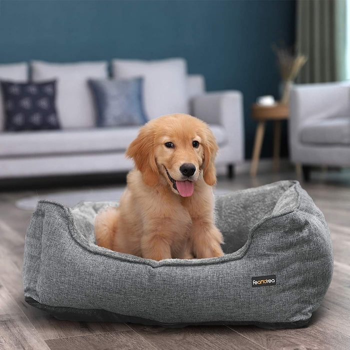 Hundebett, Hundesofa, Bezug abnehmbar, maschinenwaschbar, grau