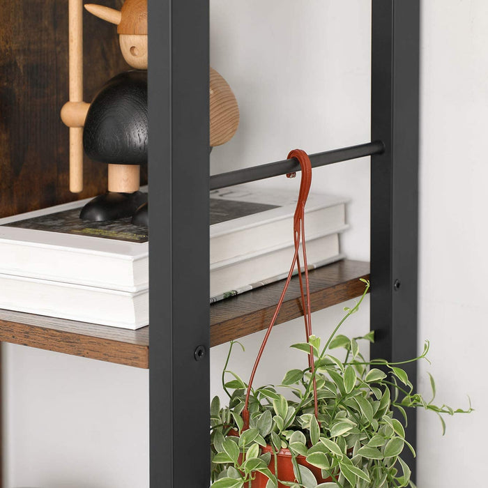 Bücherregal, Regal mit 4 Ebenen, Standregal, Bücherschrank, Büroregal, Industrie-Design, für Wohnzimmer, Büro, Arbeitszimmer, groß, Metallgestell
