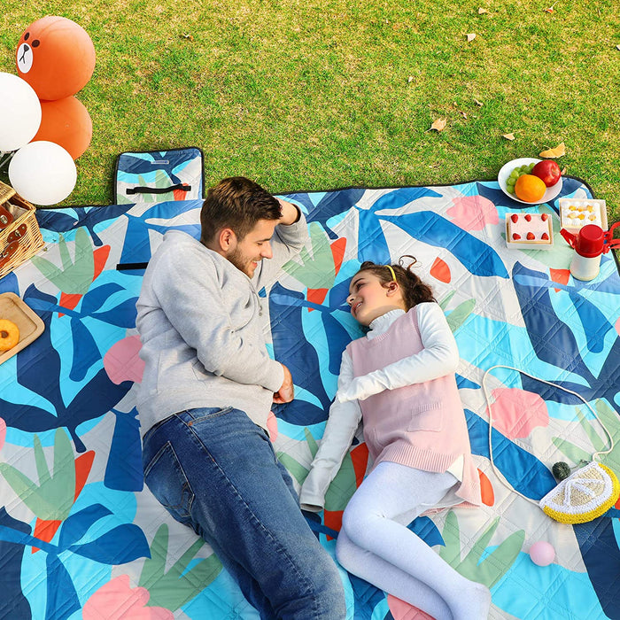 Picknickdecke, 200 x 300 cm große Stranddecke, Campingdecke, wasserdichte Unterseite, maschinenwaschbar, faltbar, für Garten, Park, Strand, Camping