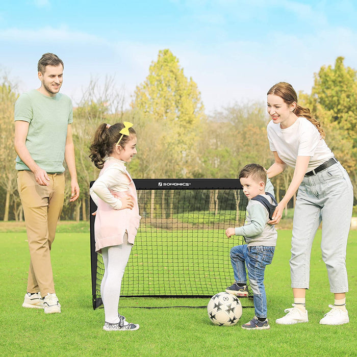 Fußballtore für Kinder, 2er Set, Pop-up, schneller Aufbau, Garten, Park, Strand, Gerüst aus Glasfaserstäben, Oxford-Gewebe und Polyesternetz