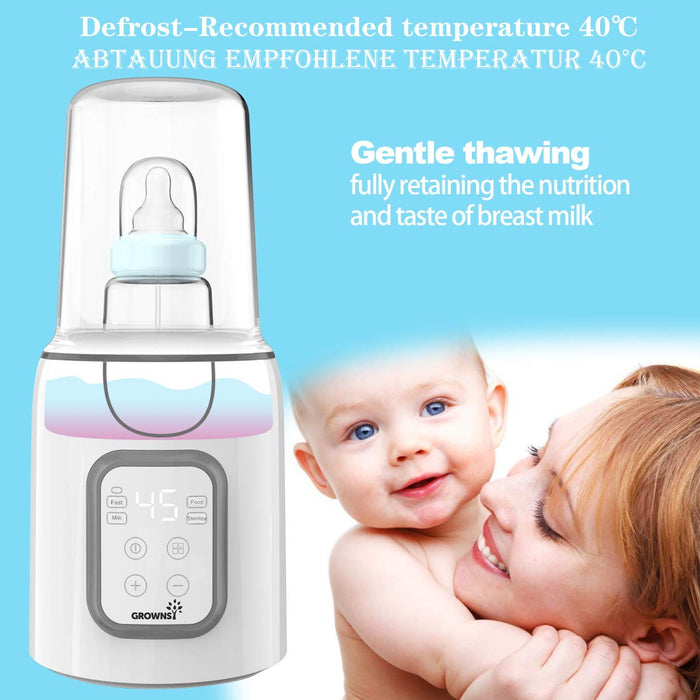 Flaschenwärmer baby Sterilisator für babyflaschen 5-in-1Fast Babynahrungsheizung Warmhalten von Babynahrung & Abtauung BPA-freier Fläschchenwärmer