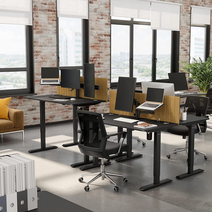 Höhenverstellbarer Schreibtisch elektrisch, Tischgestell, Schreibtischständer mit Motor, stufenlos verstellbar, 140 x 70 x (73-114) cm, Stahl schwarz