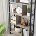 Bücherregal, Regal mit 4 Ebenen, Standregal, Bücherschrank, Büroregal, Industrie-Design, für Wohnzimmer, Büro, Arbeitszimmer, groß, Metallgestell