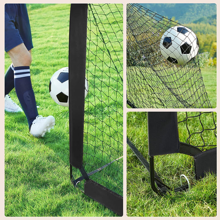 Fußballtor für Kinder, 2er Set, tragbar und faltbar, Garten, Park, Strand, Haltestangen aus Glasfaserstäben