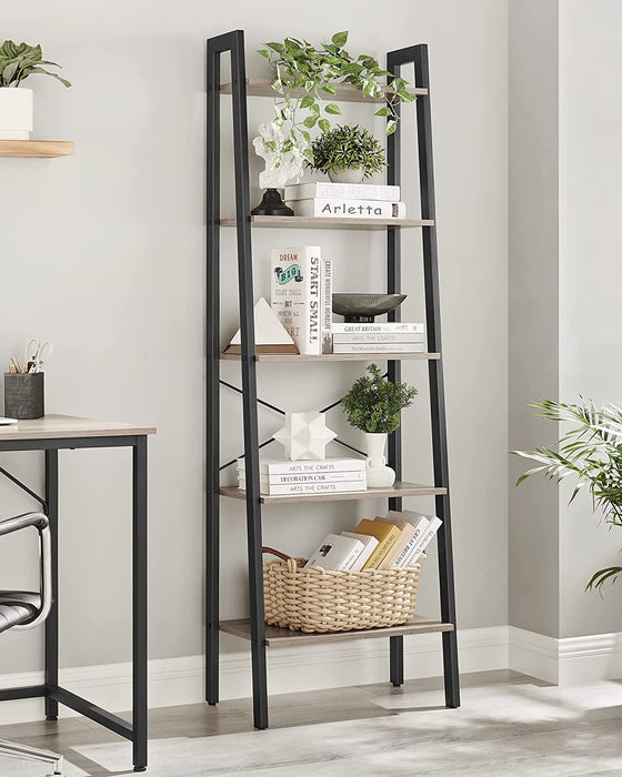 Standregal, Bücherregal mit 5 Ablagen, mit Metallgestell, einfache Montage, für Wohnzimmer, Schlafzimmer, Küche, 56 x 34 x 172 cm (L x B x H)