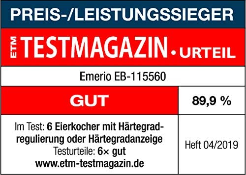 Bester Eierkocher kocht alle drei Garstufen [weich|mittel|hart] in nur einem Kochvorgang mit perfektem Ergebnis und Sprachausgabe