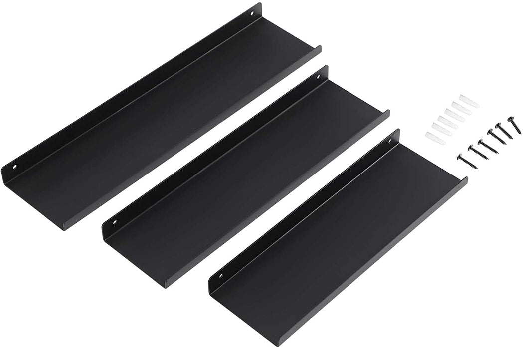 Wandregale aus Metall, 3er Set, Schweberegale, Industrie-Design, Wandboards, für Dekos, Bilderrahmen, mit 6 Schrauben zur Befestigung der Regale