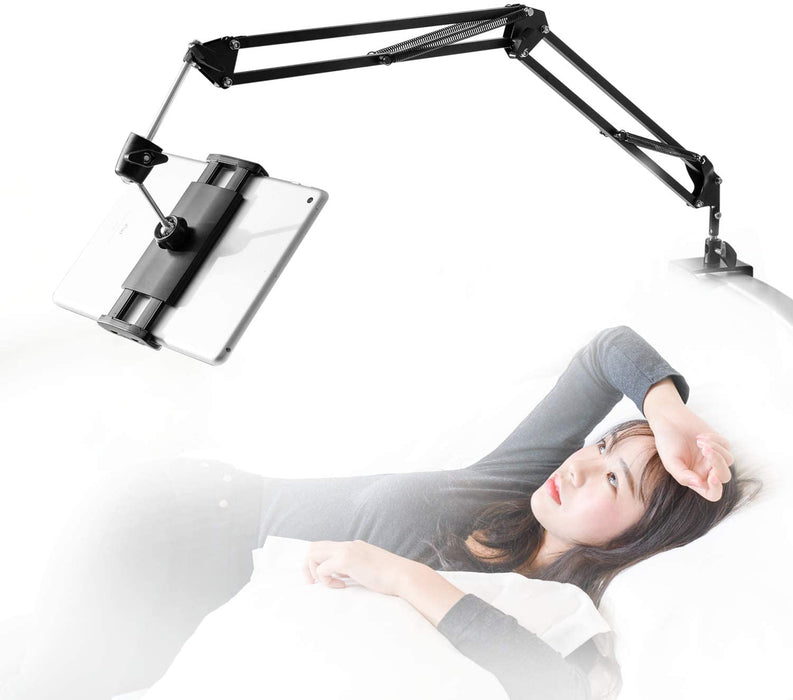 Tablet-Ständer für Bett Tablet Halterung Bett Tablet-Ständerhalter 360 Grad Drehbarer mit Stabilem Aluminiumarm für iPad, Tablets, Telefone