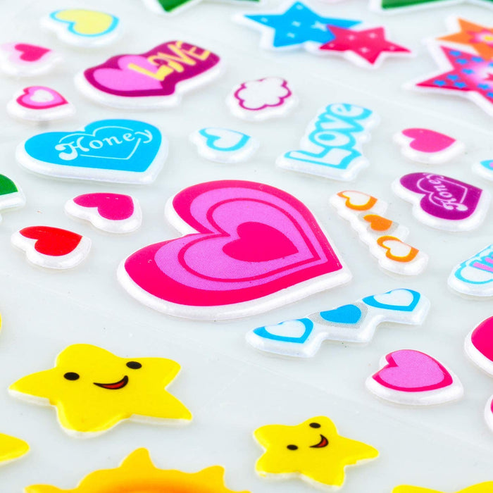 3D Aufkleber für Kinder & Kleinkinder, 920+ Geschwollen Stickers, Niedliche Verschiedene Set, Tier, Obst, Zahlen, Schmetterlinge, Einhorn (36 Bogen)