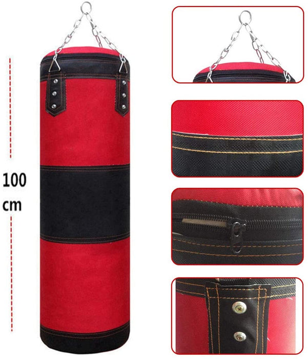 11 PCS Boxsack-Set, Box-Set mit Boxhandschuhen Boxbandagen und Tasche, Mundschutz