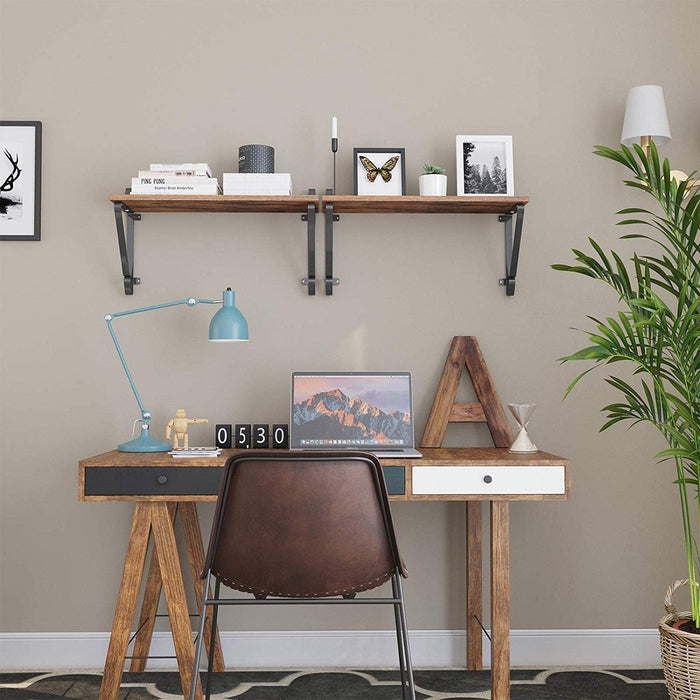 Wandregale, 2er Set, große Schweberegale, stabile Hängeregale, Wandboards für Wohnzimmer, Schlafzimmer Flur 60 x 20 x 33 cm (L x B x H)