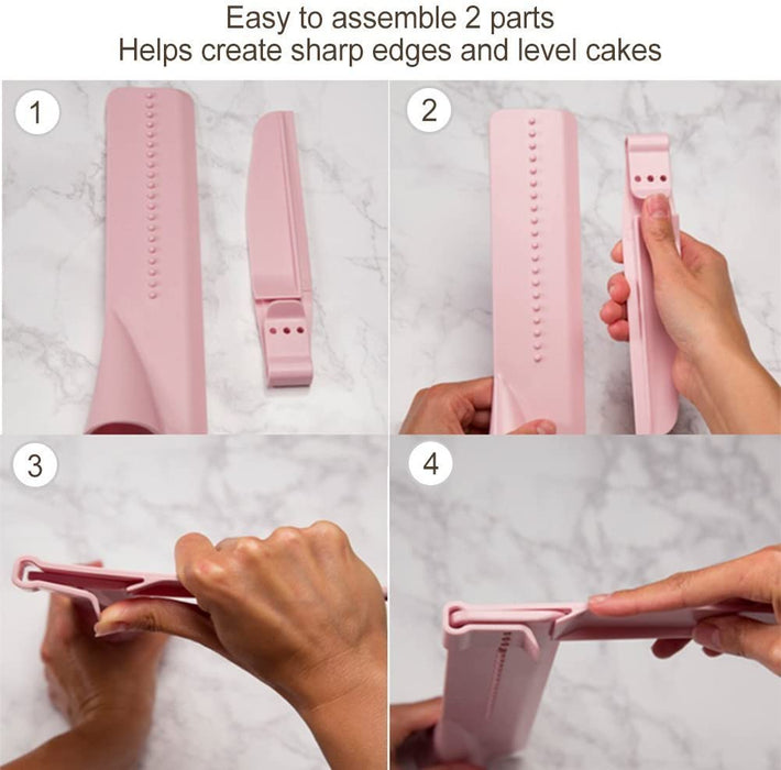Fondant Deko, 2er Pack Einstellbare DIY Modellierwerkzeug Fondant Kuchenschaber zum Auftragen von Zuckerguss auf Kuchen