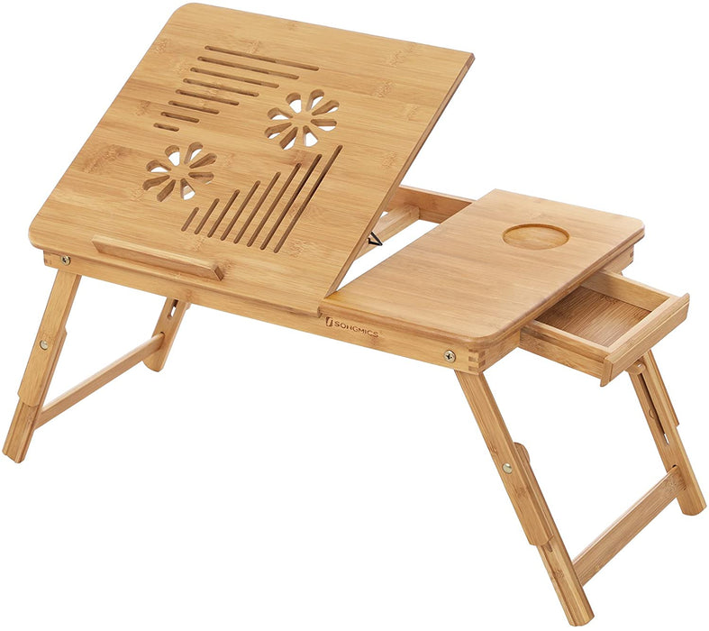 Laptoptisch Notebooktisch Betttisch Lapdesks für Lesen oder Frühstücks und Zeichentisch Laptops höhenverstellbar Faltbare 55 x 35 x 29 cm
