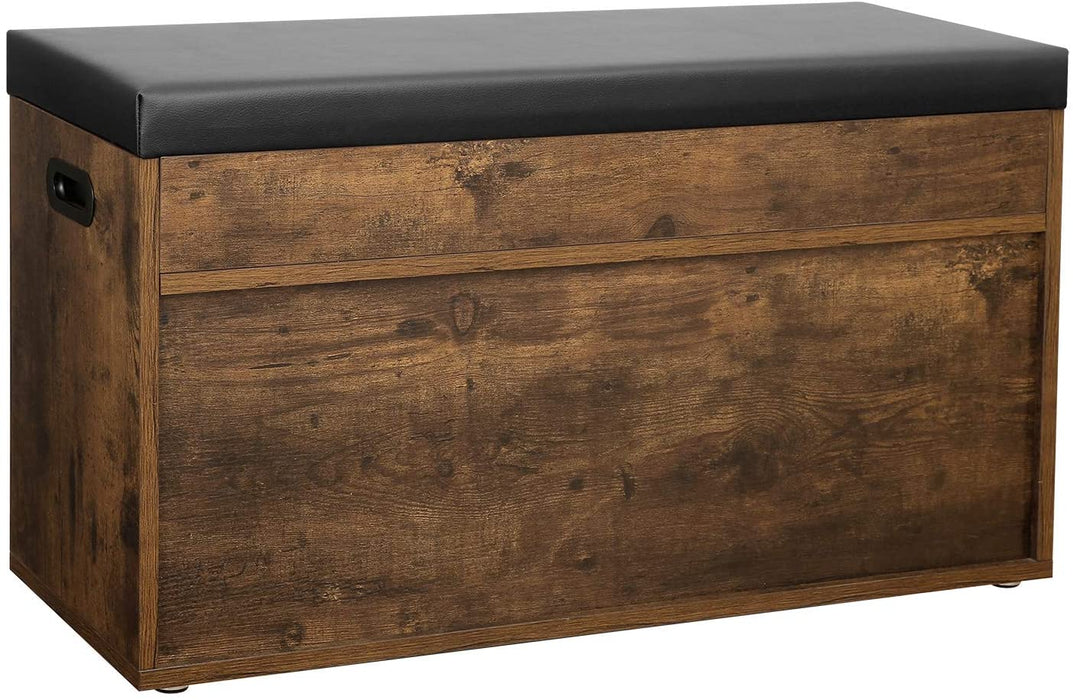 Schuhbank, Sitzbank, gepolstert, 3 offene Fächer, Stauraum unter der Sitzfläche, Schuhaufbewahrung, Flur, Wohnzimmer, Schlafzimmer, bis 150 kg