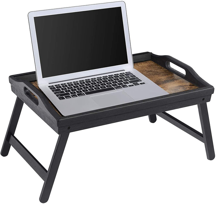 Betttablett, Frühstückstablett, Laptopständer, mit klappbaren Beinen aus Bambus, für Bett, Sofa, für Snacks, mit Halterung für Handy, Tablet