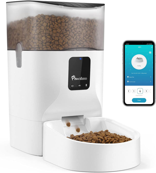 7L Automatischer Futterspender, WiFi Haustier Futterautomat mit Timer Automatisierte Futterspender APP Fernbedienung Smart Pet Feeder Trockenfutter