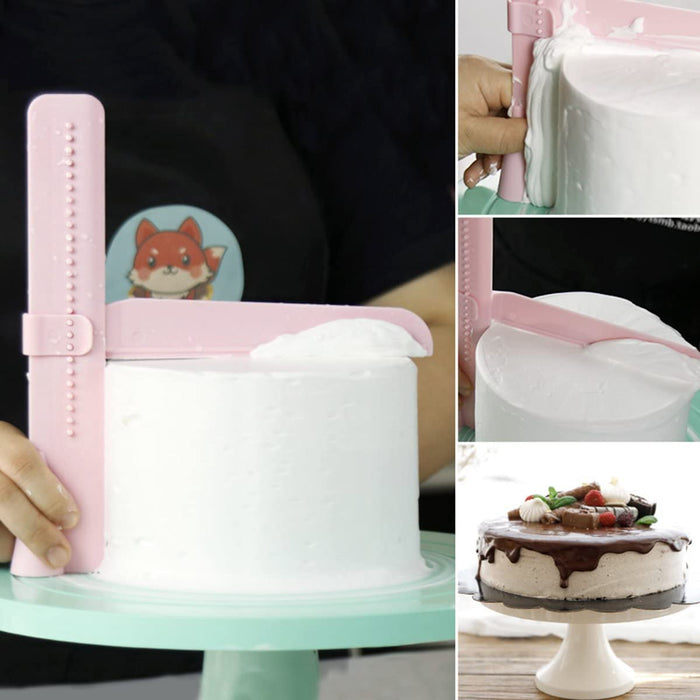 Fondant Deko, 2er Pack Einstellbare DIY Modellierwerkzeug Fondant Kuchenschaber zum Auftragen von Zuckerguss auf Kuchen