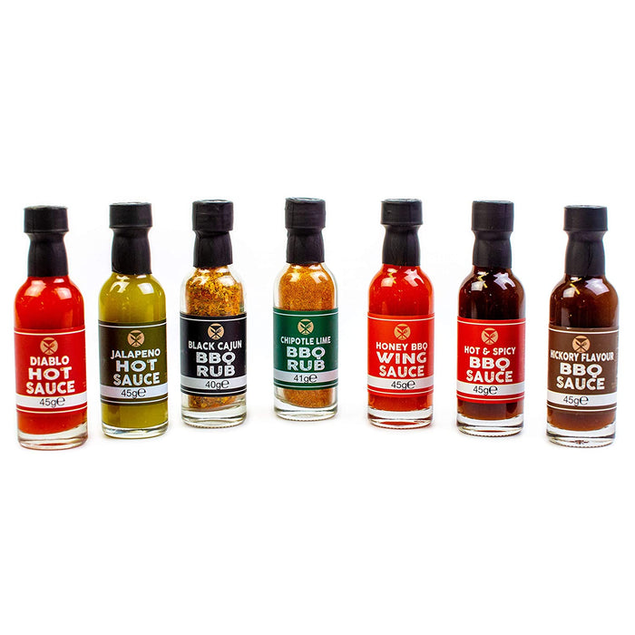 Ultimate Grill Geschenkset - Food Truck Probierset Mit 7 Leckeren Grillsaucen & Trocken-Marinaden