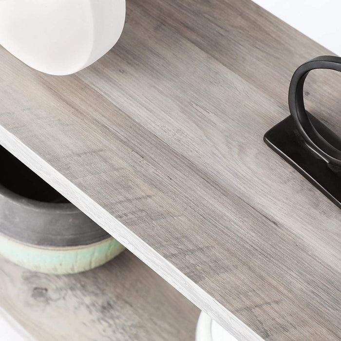 Bücherregal, stabiles Standregal mit 5 Regalebenen, Wohnzimmerregal im Industrie-Design, einfacher Aufbau, Wohnzimmer, Schlafzimmer, Büro, Greige