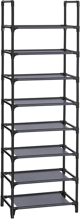 Schuhregal mit 8 Ablagen, Standregal, multifunktional, Schuhaufbewahrung, Metallrahmen, Vliesstoff, für 16-20 Paar Schuhe, Flur, Schlafzimmer, Küche