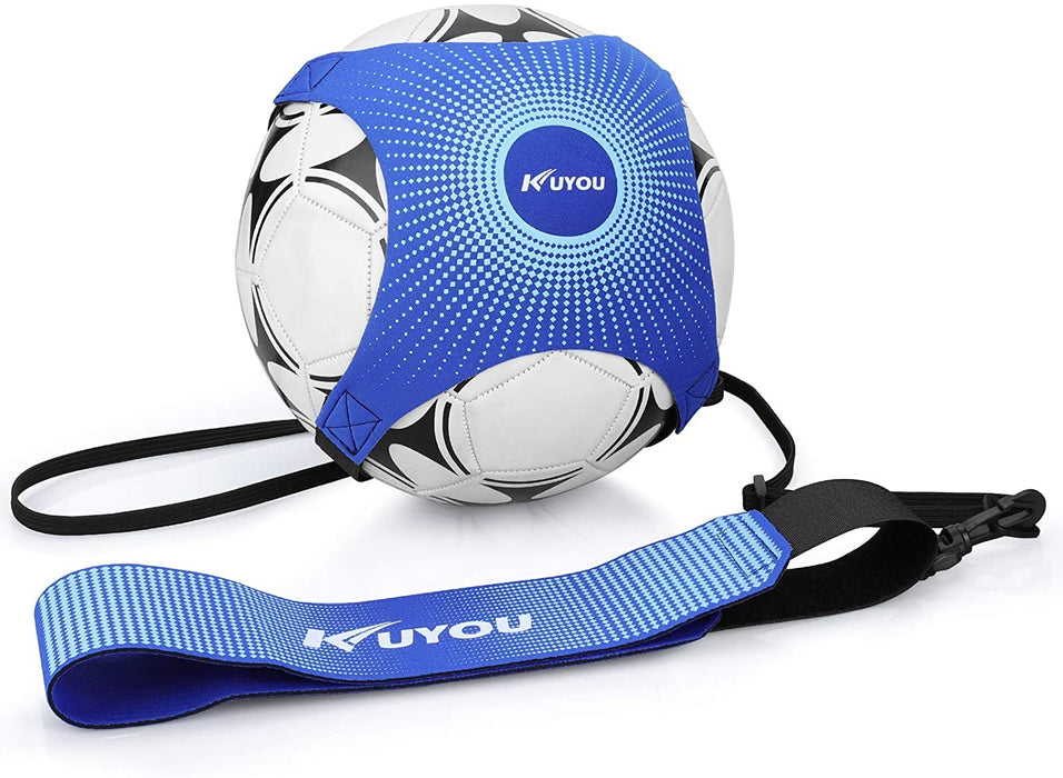 Fußball Kick Trainer, KUYOU Solo Fußball Trainer Solo mit verstellbarem Taillengürtel Hilfe-Kontrolle Fertigkeit Fußballtraining