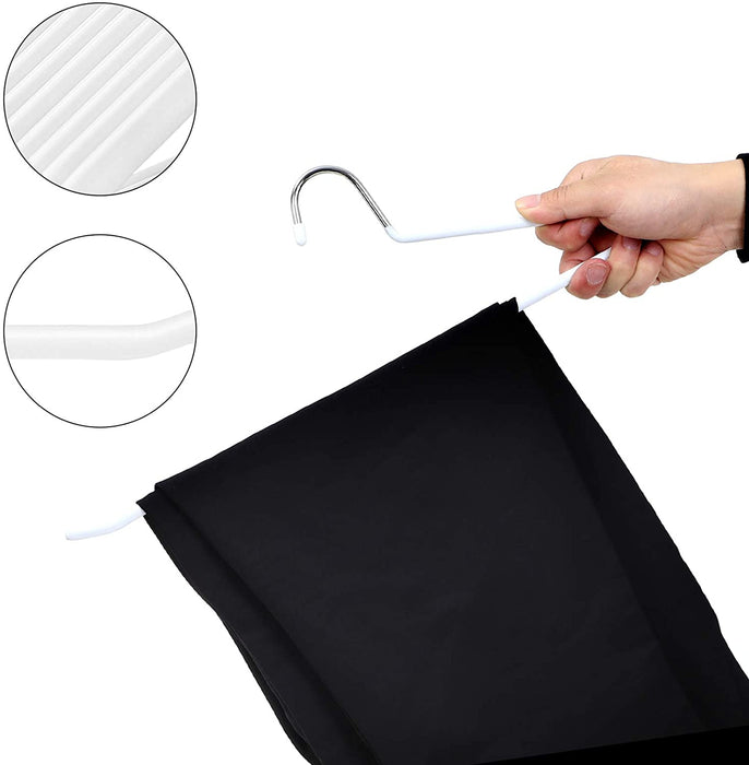Kleiderbügel aus Metall, 20 Stück, Hosenbügel, aus Ø 5 mm Draht, mit PVC-Kunststoff beschichtet, rutschfest, 38 cm, verchromt, weiß