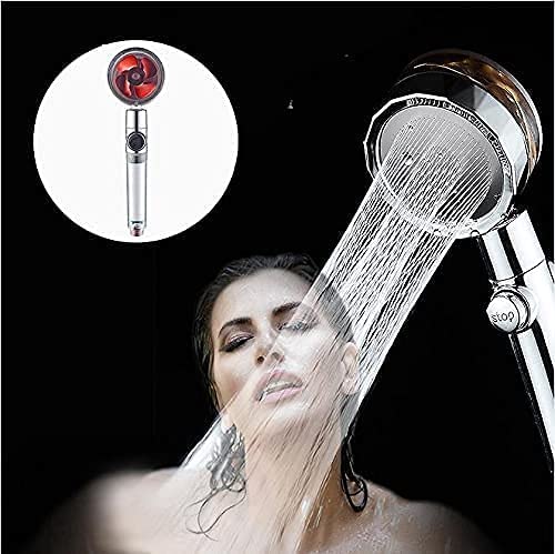 Duschkopf, Hochdruck Duschkopf, Handbrause mit visuelle Turbofan-Schaufeln,360° Drehbarer Shower Head, Wassersparend Brausekopf (Golden)