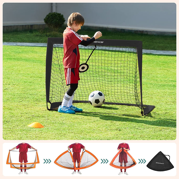 Fußballtor für Kinder, 2er Set, tragbar und faltbar, Garten, Park, Strand, Haltestangen aus Glasfaserstäben