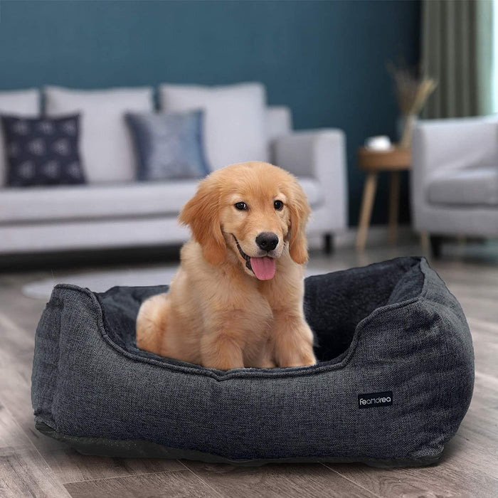 Hundebett, Bezug abnehmbar, 70 x 55 x 21 cm, dunkelgrau
