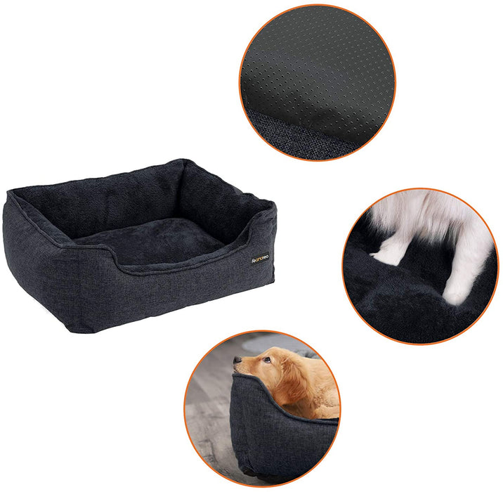 Hundebett, Bezug abnehmbar, 70 x 55 x 21 cm, dunkelgrau