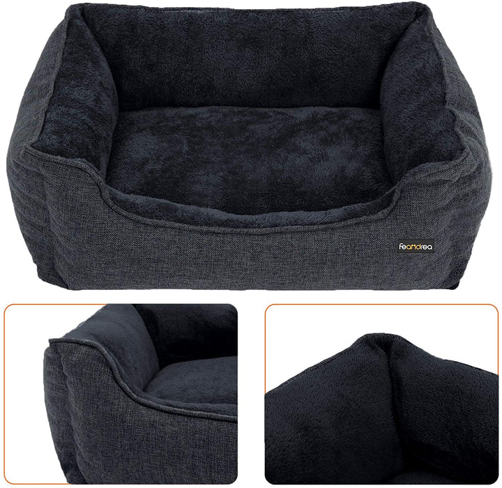 Hundebett, Bezug abnehmbar, 70 x 55 x 21 cm, dunkelgrau