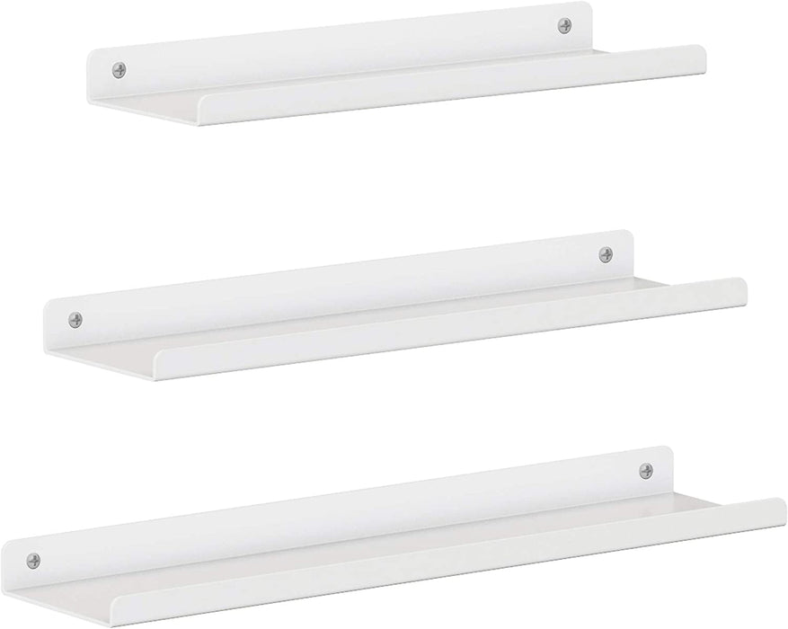 Wandregale aus Metall, 3er Set, Schweberegale, Industrie-Design, Wandboards, für Dekos, Bilderrahmen, mit 6 Schrauben zur Befestigung der Regale