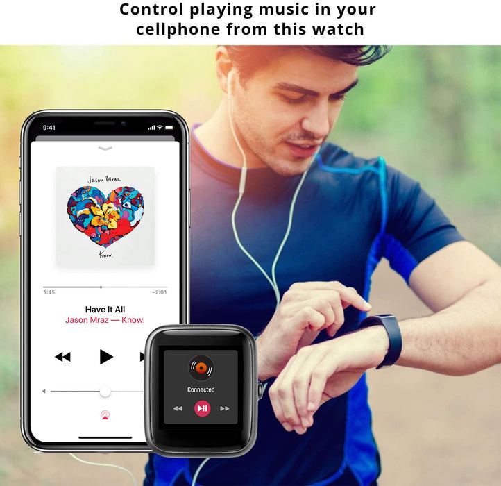 Smartwatch, Fitness Tracker Uhr 1.3" HD Voll Touchscreen, Damen Herren Uhren Watch für Android IOS, IP68 Fitness Uhr mit Pulsmesser Schlafmonitor
