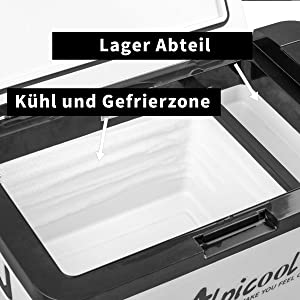 Alpicool K18 18 Liter Kühlbox Klein Elektrische Mini Kühlschrank Gefrierbox 12v mit USB Anschluss für Auto, Lkw, Boot, RV und Steckdose, -20℃-20℃