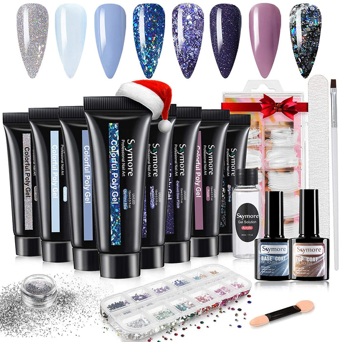 Gel Nägel Nagelverlängerung, UV Nagellack UV Farbgel mit Überlack Unterlack Gel Quick Extension Building Gel Nagel Verlängerung, Gel Nägel Starterset