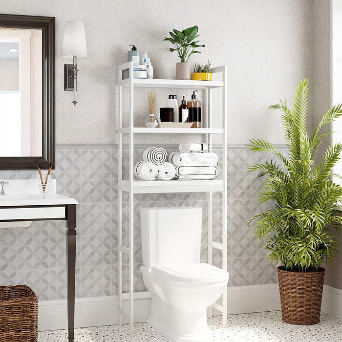 Toilettenregal, Badezimmerregal, Waschmaschinenregal,3-stöckiges Badregal aus Bambus, verstellbar, multifunktional, statische Belastbarkeit 15 kg